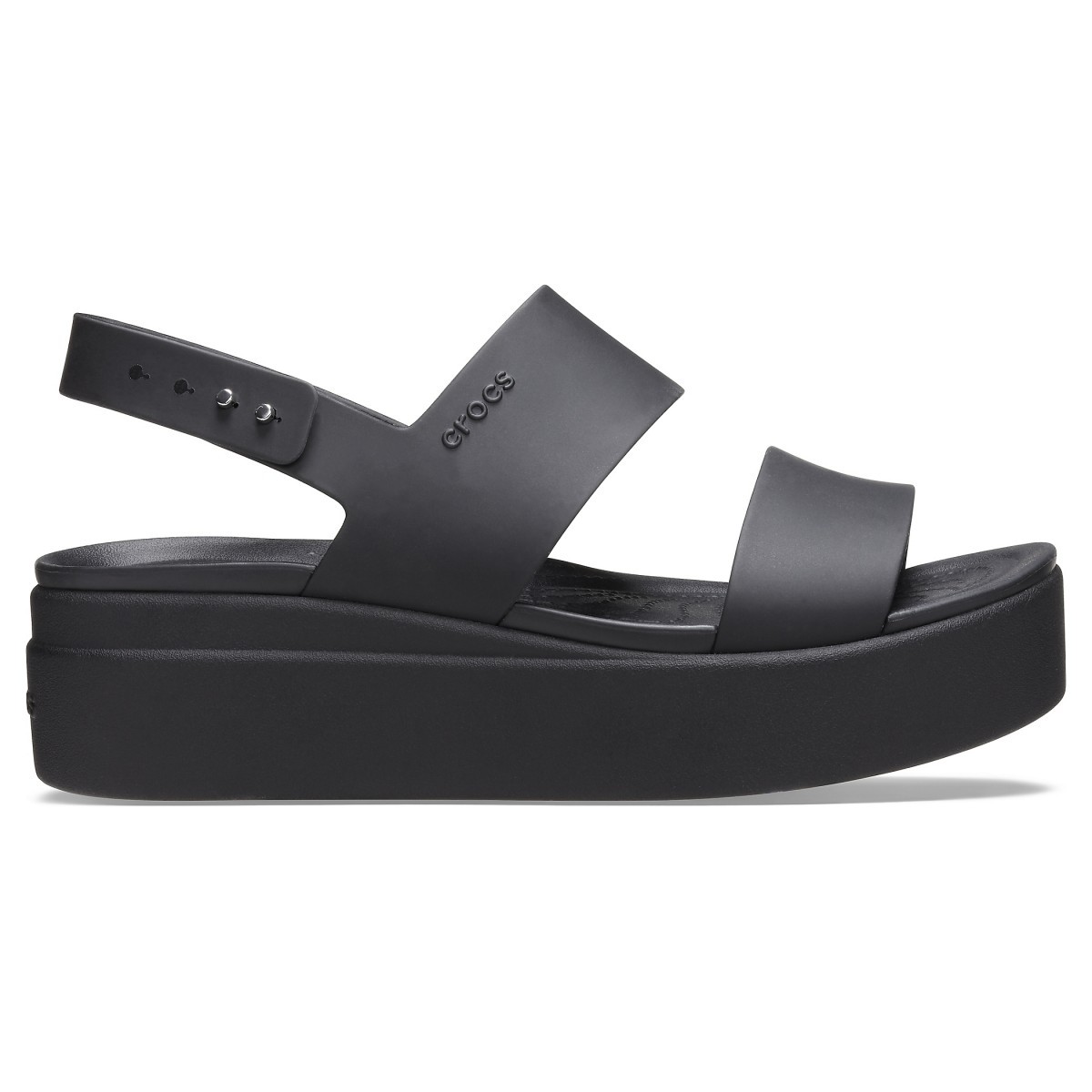 Sandale Crocs Brooklyn Low Wedge Negru - Black/Black - imagine 5